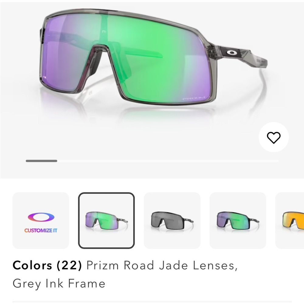 Oakley Prizm Road Jade Lens Sunglasses - Transparent Gray Frame